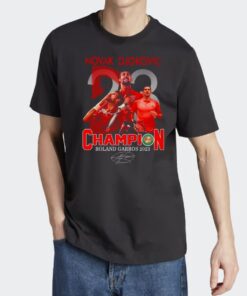 Novak Djokovic 23 Champion Roland Garros 2023 Signature Tee Shirt