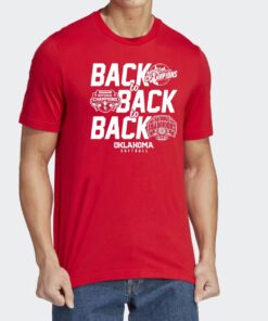 Oklahoma Softball Back to Back to Back Tee Shirt