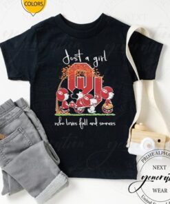 The Peanuts Oklahoma Sooners Football Just A Girl Who Loves Fall And Sooners Tshirts