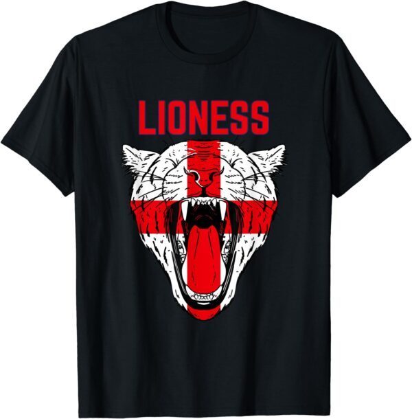 Women's England's Football Lioness English Flag T-Shirt