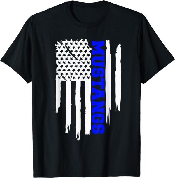 Friendswood Mustangs American Flag T-Shirt