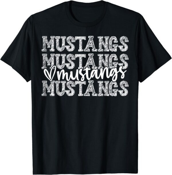 Mustangs School Spirit Wear Game Day Sport Fan Team T-Shirt