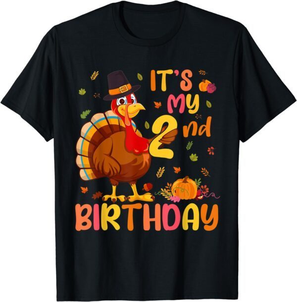 It's My 2nd Birthday Thanksgiving Turkey 2 Years Old Bday T-Shirt