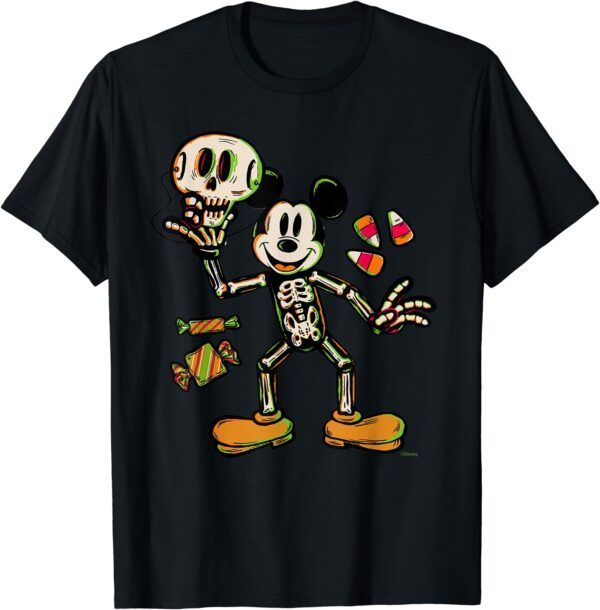 Disney 100 Mickey Mouse Skeleton Costume Halloween D100 T-Shirt