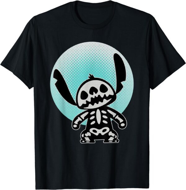 Disney Stitch Skeleton Halftone T-Shirt