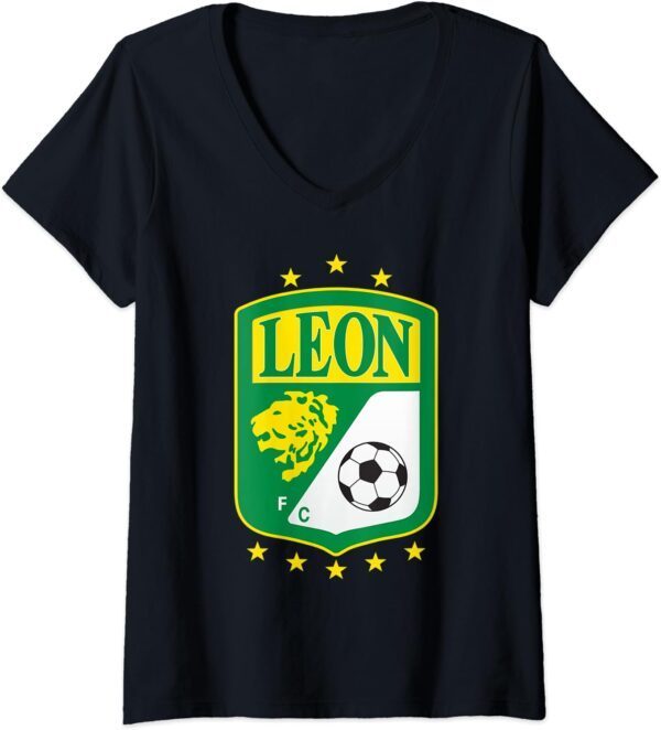 Womens Club Leon Club León Supporter Fan Mexico Mexican Leon Club V-Neck T-Shirt