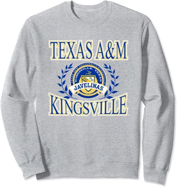 Texas A&M Kingsville Javelinas Laurels Heather Gray Sweatshirt