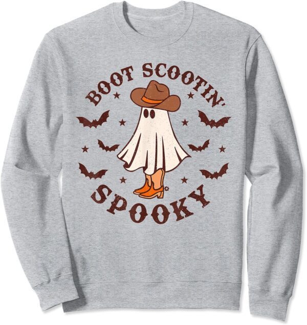 Retro Western Halloween Cute Ghost Funny Boot Scootin Spooky Sweatshirt