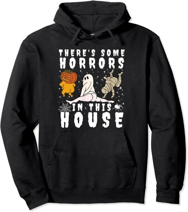 There's Some Horrors In This House Ghost Pumpkin Halloween Pullover Hoodie