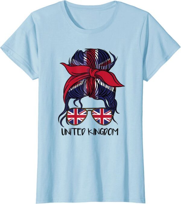 Souvenir England Women Girl UK British Flag T-Shirt