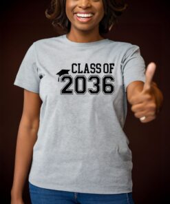 Class of 2036 First Day Kindergarten Grow with Me Graduation Shirt