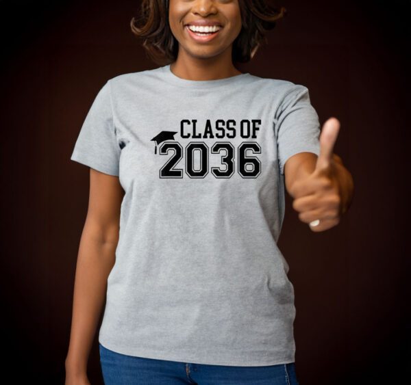 Class of 2036 First Day Kindergarten Grow with Me Graduation Shirt