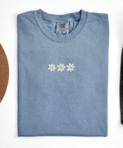 Embroidered Daisy Shirt Comfort Colors Shirt