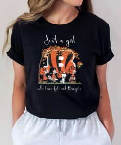 Just A Girl Who Love Fall And Cincinnati Bengals TShirts