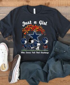 Just A Girl Who Loves Fall And Dallas Cowboys Unisex T-Shirts