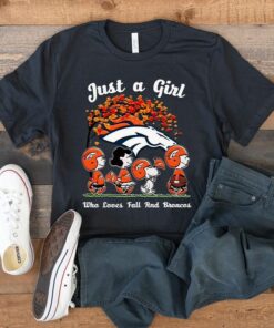 Just A Girl Who Loves Fall And Denver Broncos T-Shirts