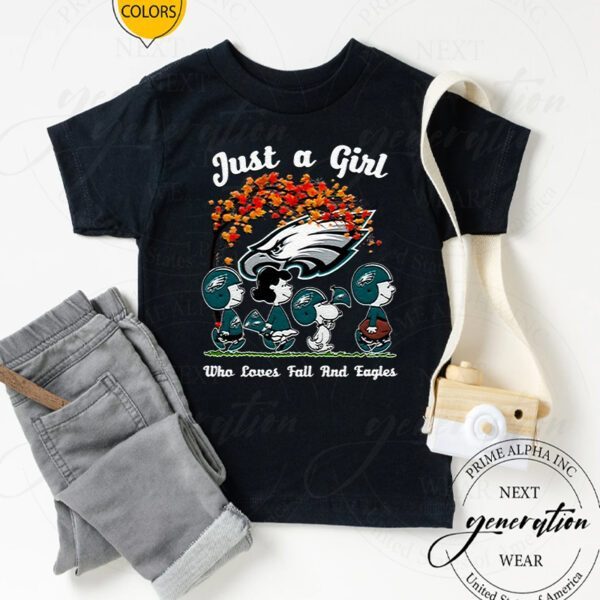 Just A Girl Who Loves Fall And Philadelphia Eagles Unisex TShirt