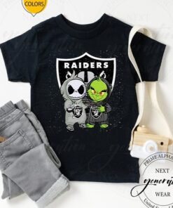 Las Vegas Raiders Jack Skellington And Grinch TeeShirts