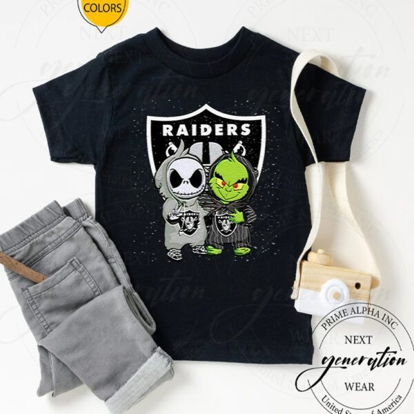 Las Vegas Raiders Jack Skellington And Grinch TeeShirts