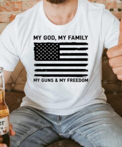 My God My Family Black Print Mens Apparel TShirts