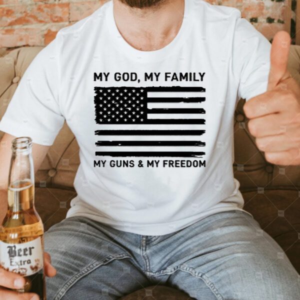 My God My Family Black Print Mens Apparel TShirts