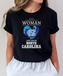 North Carolina Never Underestimate Woman Who Understands Basketball And Loves North Carolina Tar Heels tshirts