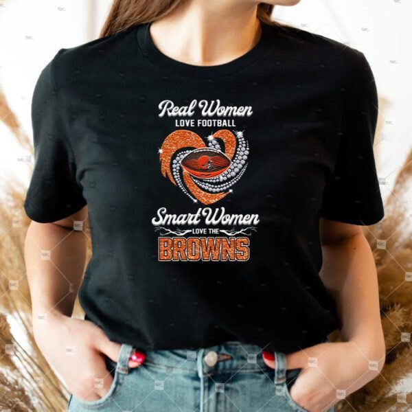 Real Women Love Football Smart Women Love The Cleveland Browns Champions T-Shirts