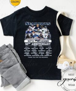 Seattle Seahawks 50th Anniversary 1974-2024 Thank You For The Memories TShirts