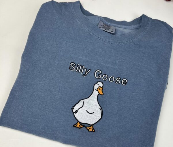 Silly Goose t-shirt- Goose Embroidered T-shirt