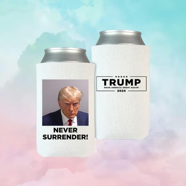 Trump Beverage Cooler Shot Never Surrender 2