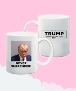 Trump Mugshot Never Surrender Coffee Mug 4