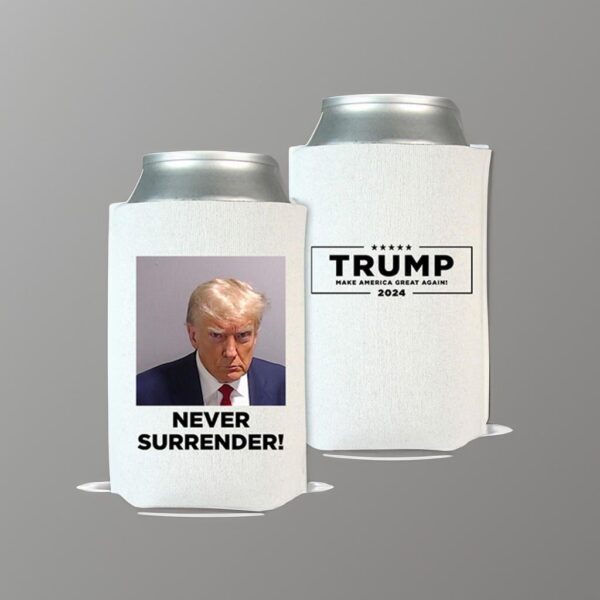 Trump Never Surrender Beverage Coolers White