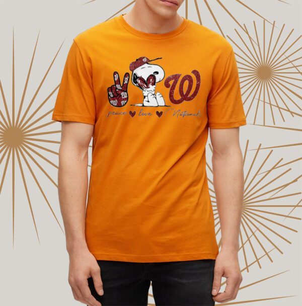 Washington Nationals Peace Love Nationals Snoopy t-Shirts