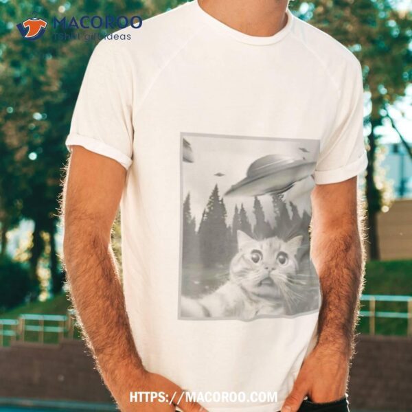 Cat Selfie Ufo Funny Shirt