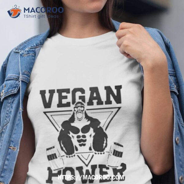 Vegan Power Workout Muscle Gorilla Bodybuilding Shirt