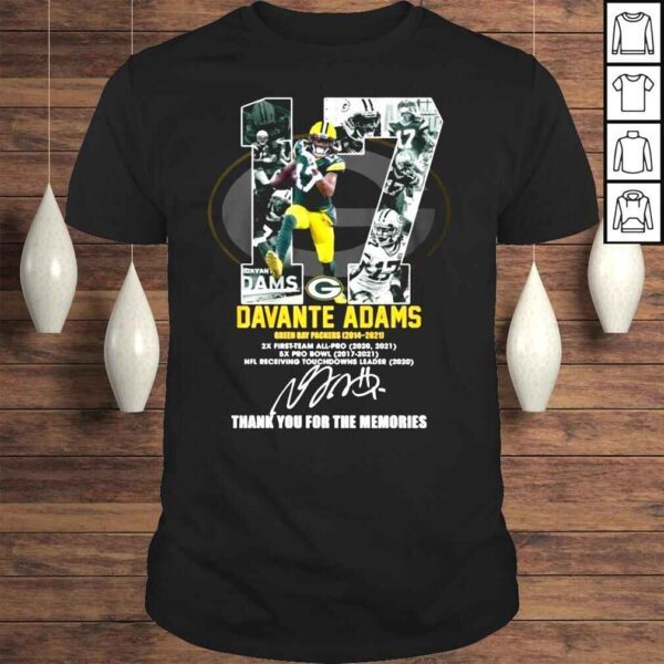 17 Davante Adams Green Bay Packers thank You for the memories signature shirt