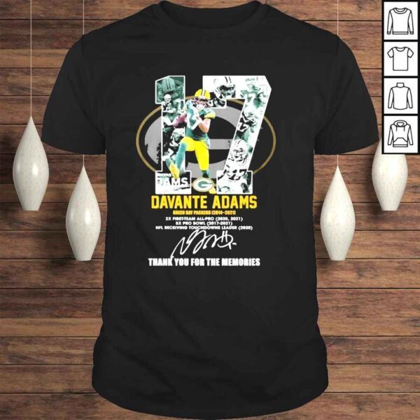 17 Davante Adams davante adams green Bay Packers signatures thank you for the memories shirt