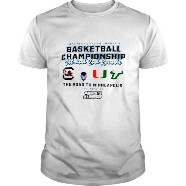 2022 NCAA Division I Womens Basketball Championship 1st and 2nd rounds Columbia Champion shirt