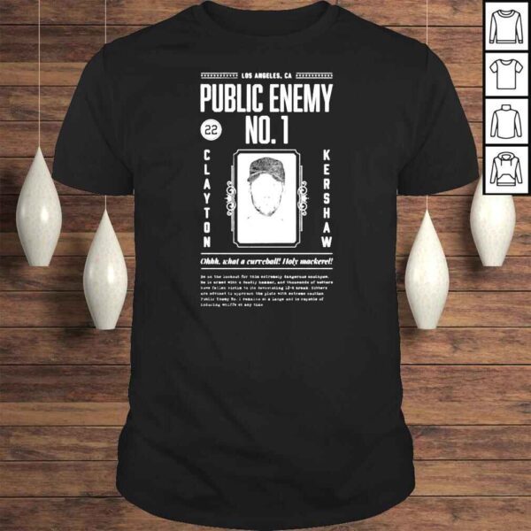 Clayton Kershaw Los Angeles Dodgers Public Enemy No1 Tshirt