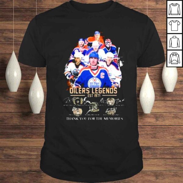 Edmonton oilers legends est 1971 thank you for the memories signatures shirt