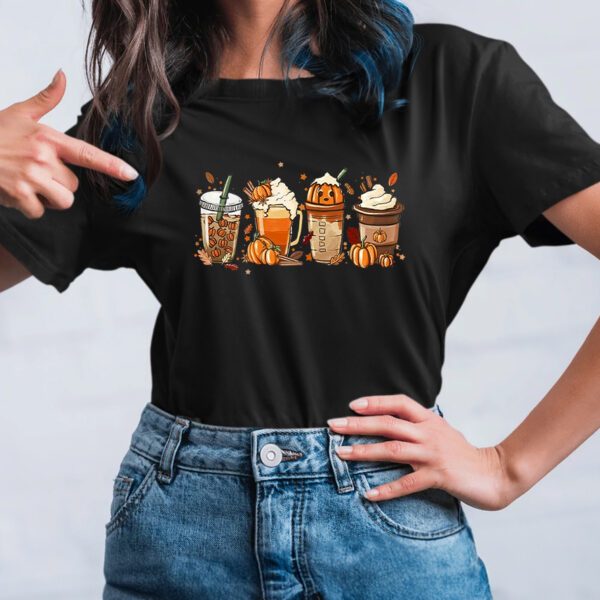 Fall Coffee Halloween Pumpkin Latte Drink Cup TShirt