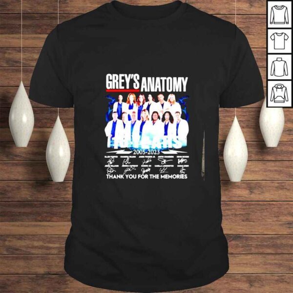 Greys Anatomy 18 years 20052023 thank you for the memories signatures shirt