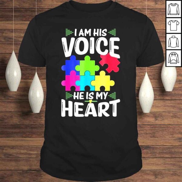 I Am His Voice He Is My Heart Shirts Puzzle Autism Awareness Shirt