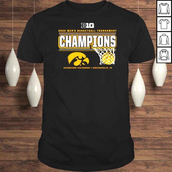 Iowa Hawkeyes Blue 84 2022 Big Ten Mens Basketball Tournament Champions Tshirt