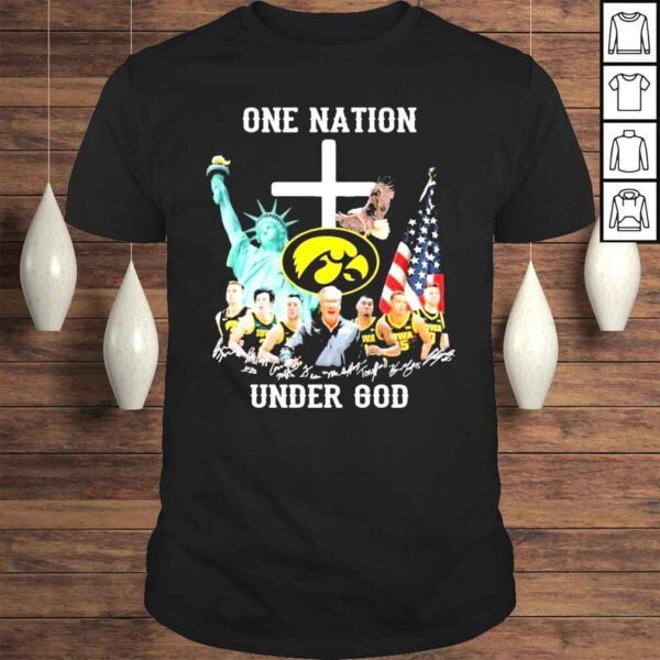 Iowa Hawkeyes mens basketball One Nation Under God Signatures Shirt