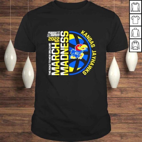 Kansas Jayhawks 2022 Mens Basketball March Madness the road to New Orleans shirt