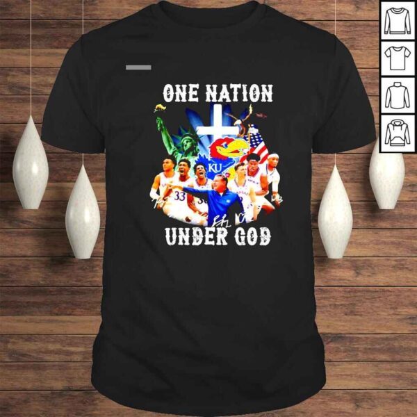 Kansas Jayhawks Basketball One Nation Under God Signatures Shirt