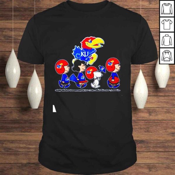 Kansas Jayhawks mascot Snoopy and friend shirt