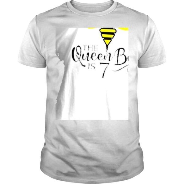 Kids 7th birthday the queen bee is 7 years old bumblebee shirt