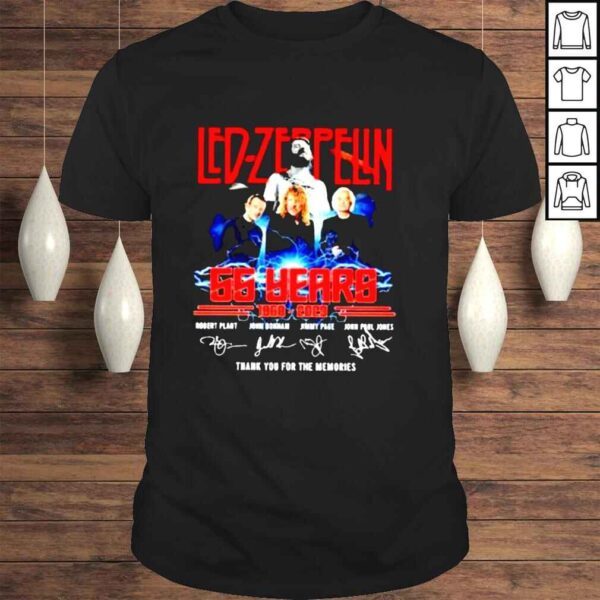 Led zeppelin 55 years 1968 2023 signatures thank you for the memories shirt